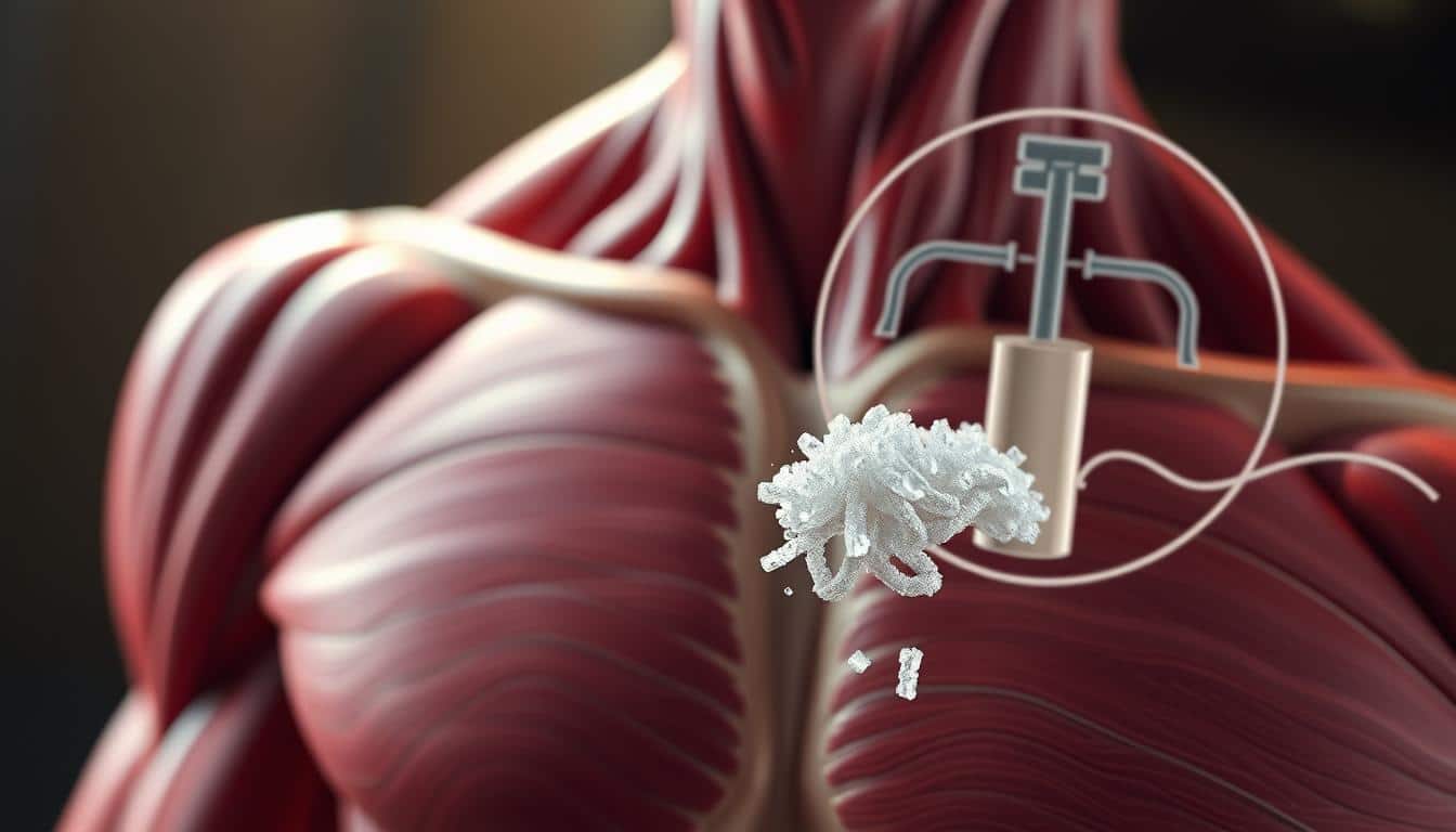A hyper-realistic photo of a human muscular system, showcasing the intricate network of muscle fibers and tendons. In the foreground, a closeup view of a muscle fiber, highlighting the role of sodium in its contraction and relaxation. The background features a stylized representation of the sodium-potassium pump, illustrating the essential balance of these electrolytes for proper muscle function. The lighting is natural and warm, creating a sense of depth and dimensionality. The overall scene conveys the importance of sodium in maintaining healthy muscle activity, a key aspect of sports performance and recovery. A hyper-realistic photo of a human muscular system, showcasing the intricate network of muscle fibers and tendons. In the foreground, a closeup view of a muscle fiber, highlighting the role of sodium in its contraction and relaxation. The background features a stylized representation of the sodium-potassium pump, illustrating the essential balance of these electrolytes for proper muscle function. The lighting is natural and warm, creating a sense of depth and dimensionality. The overall scene conveys the importance of sodium in maintaining healthy muscle activity, a key aspect of sports performance and recovery.