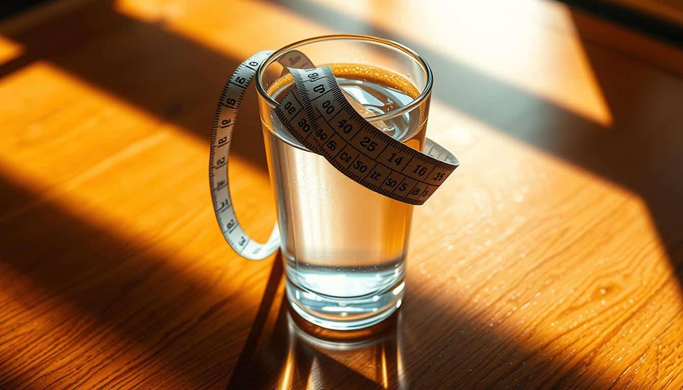 A glass filled to the brim with clear liquid, symbolizing pure, unrestrained calories. Resting atop the glass, a measuring tape coiled around it, representing the need to track and control caloric intake. The glass is positioned on a polished wooden surface, illuminated by warm, natural light that casts soft shadows, evoking a thoughtful, contemplative atmosphere. The overall composition conveys the importance of understanding and managing calorie consumption, a crucial aspect of a successful bulking meal plan for serious athletes. A glass filled to the brim with clear liquid, symbolizing pure, unrestrained calories. Resting atop the glass, a measuring tape coiled around it, representing the need to track and control caloric intake. The glass is positioned on a polished wooden surface, illuminated by warm, natural light that casts soft shadows, evoking a thoughtful, contemplative atmosphere. The overall composition conveys the importance of understanding and managing calorie consumption, a crucial aspect of a successful bulking meal plan for serious athletes.