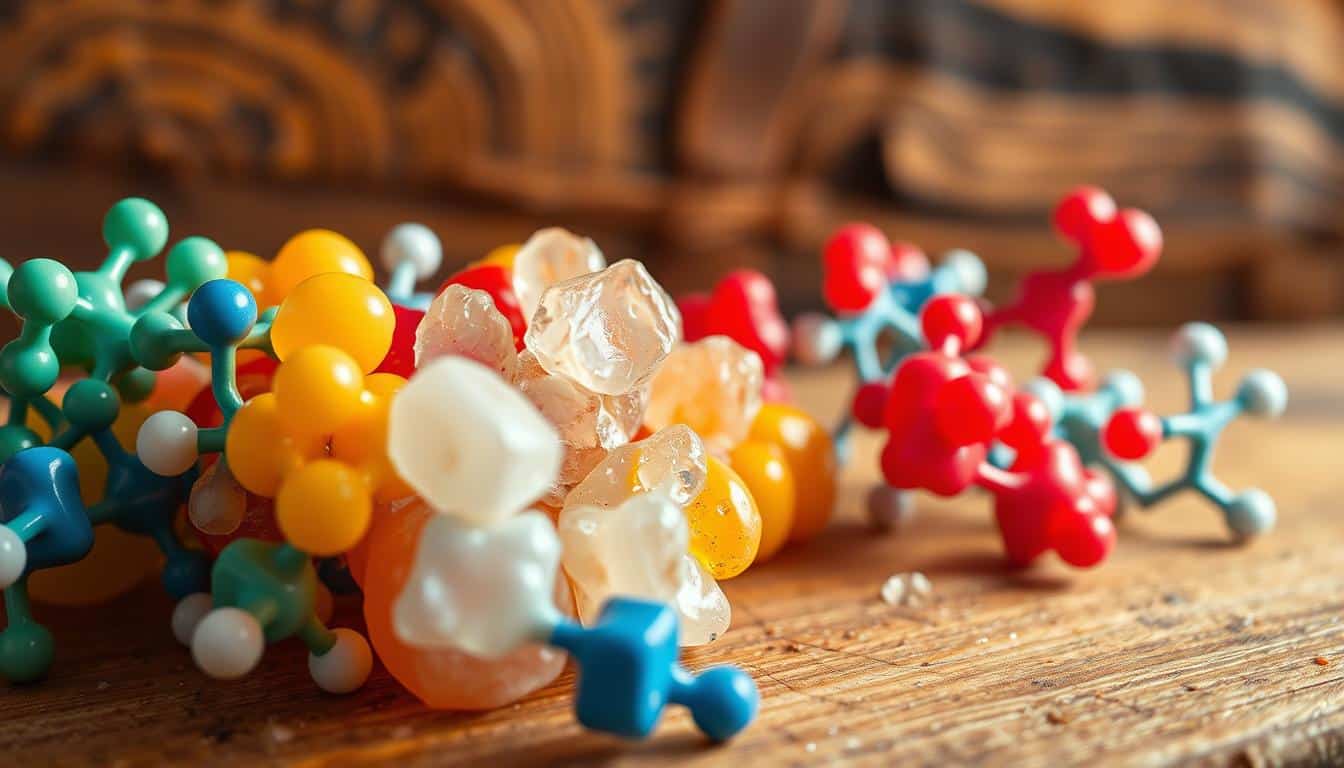 A close-up, hyper-realistic photograph of a collection of essential amino acids, the building blocks of proteins, against a warm, rustic backdrop. Vibrant, saturated colors highlight the varied shapes and structures of the molecules, each one a vital component for maintaining optimal health and bodily function. Soft, directional lighting casts delicate shadows, emphasizing the depth and texture of the scene. The overall composition conveys the importance of protein as a fundamental nutrient, both for nourishing the body and supporting a budget-friendly, balanced diet. A close-up, hyper-realistic photograph of a collection of essential amino acids, the building blocks of proteins, against a warm, rustic backdrop. Vibrant, saturated colors highlight the varied shapes and structures of the molecules, each one a vital component for maintaining optimal health and bodily function. Soft, directional lighting casts delicate shadows, emphasizing the depth and texture of the scene. The overall composition conveys the importance of protein as a fundamental nutrient, both for nourishing the body and supporting a budget-friendly, balanced diet.